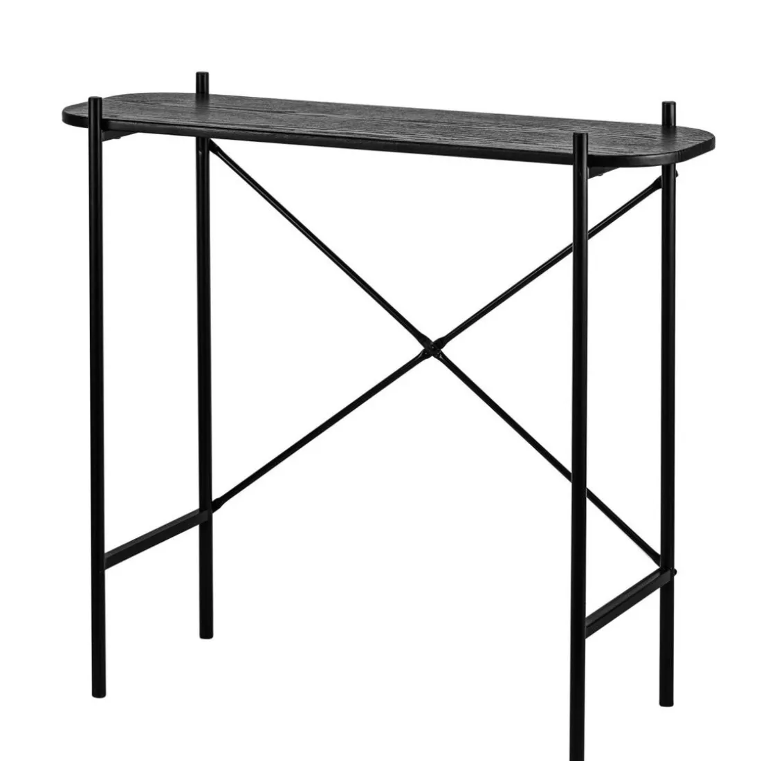 Table console design industriel en bois Noir