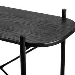 Table console design industriel en bois Noir