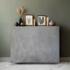 Table console extensible Nefertiti Effet béton ciré gris