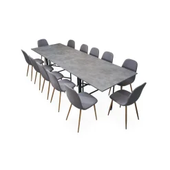 Table console extensible Nefertiti Effet béton ciré gris