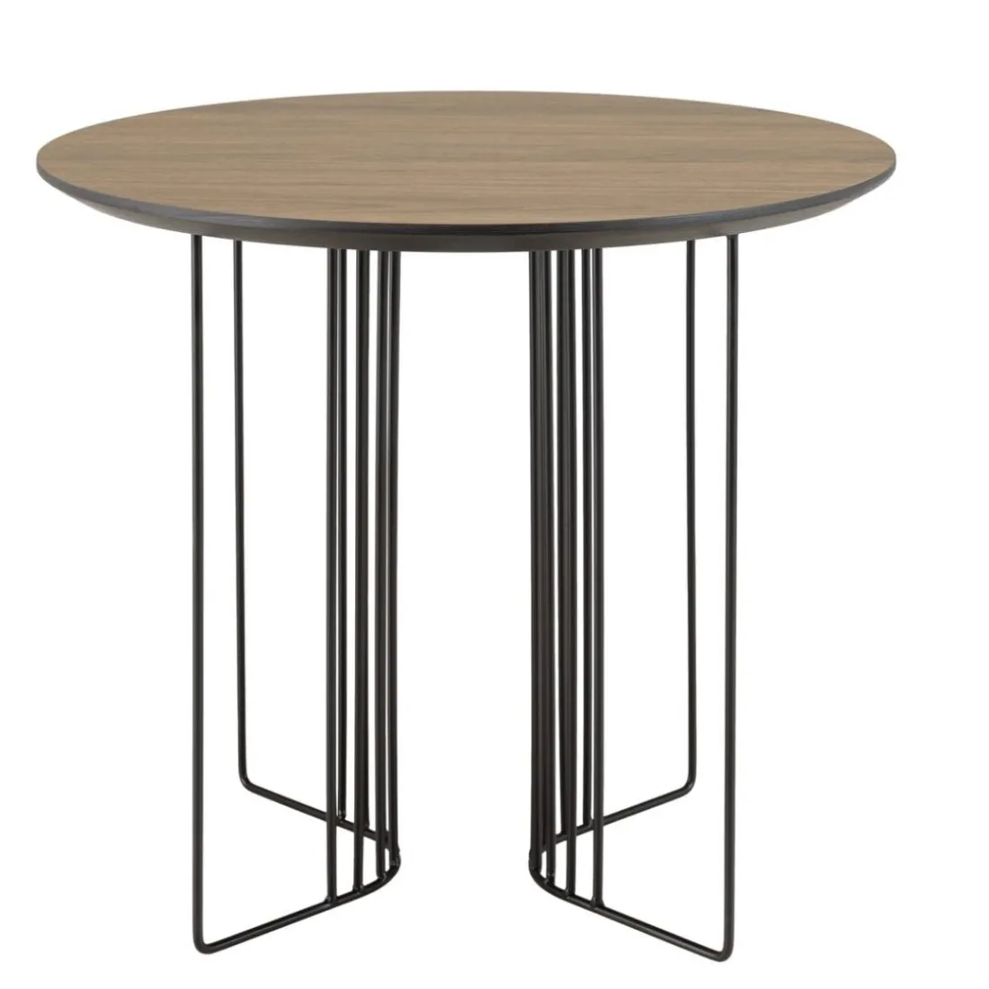 Table d'appoint biseautée mocha pieds graphiques métal JULIA