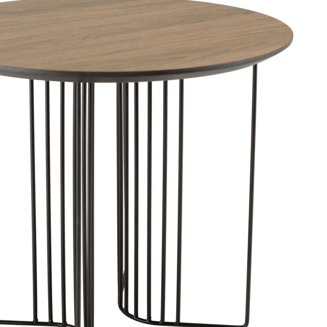 Table d'appoint biseautée mocha pieds graphiques métal JULIA