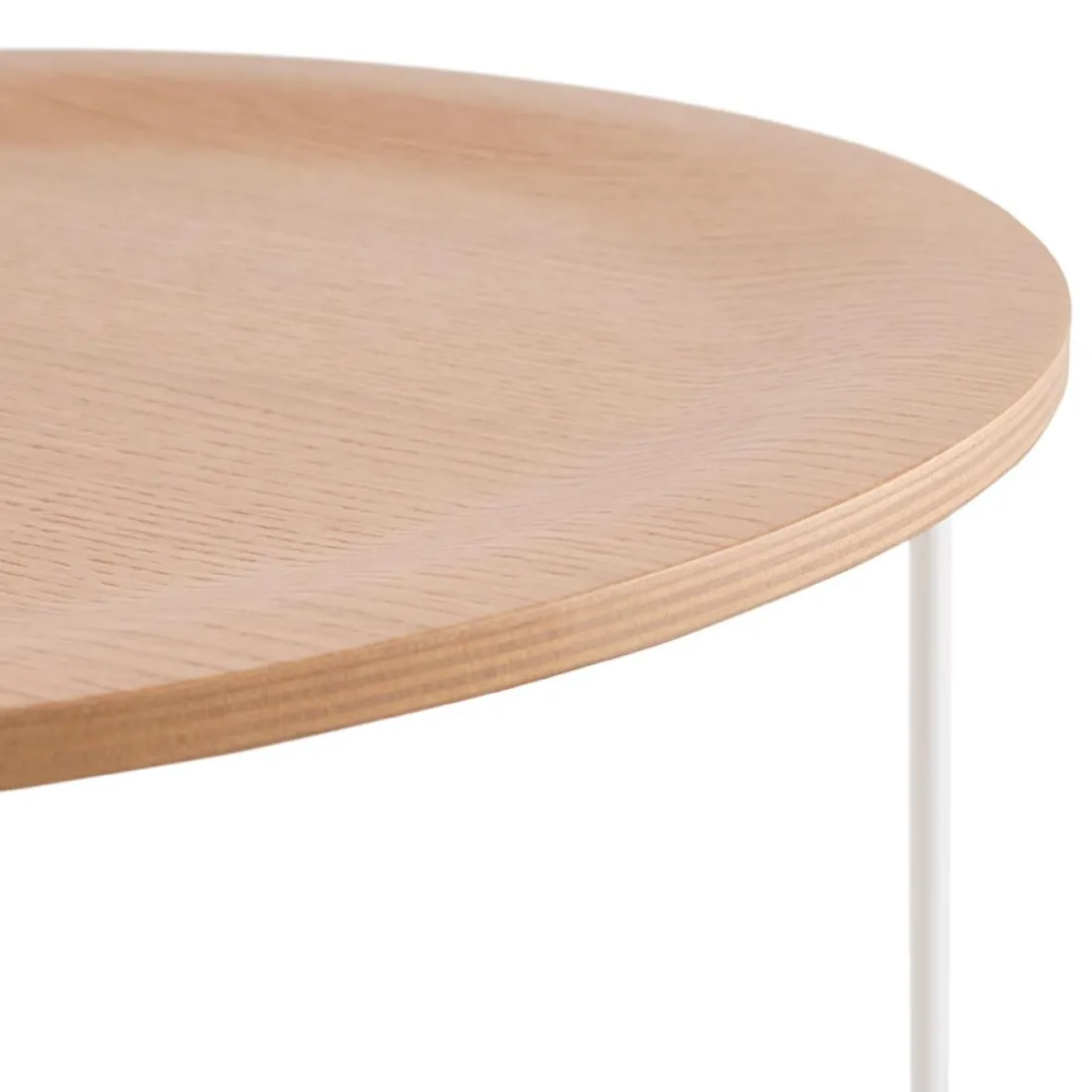 Table d'appoint design 'TSUNAMI' blanc en bois et métal