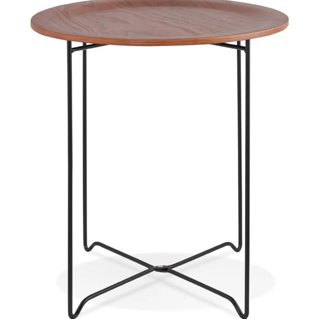 Table d'appoint design 'TSUNAMI' noire style industriel