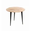 Table d'appoint en tube d'acier plateau en bois massif