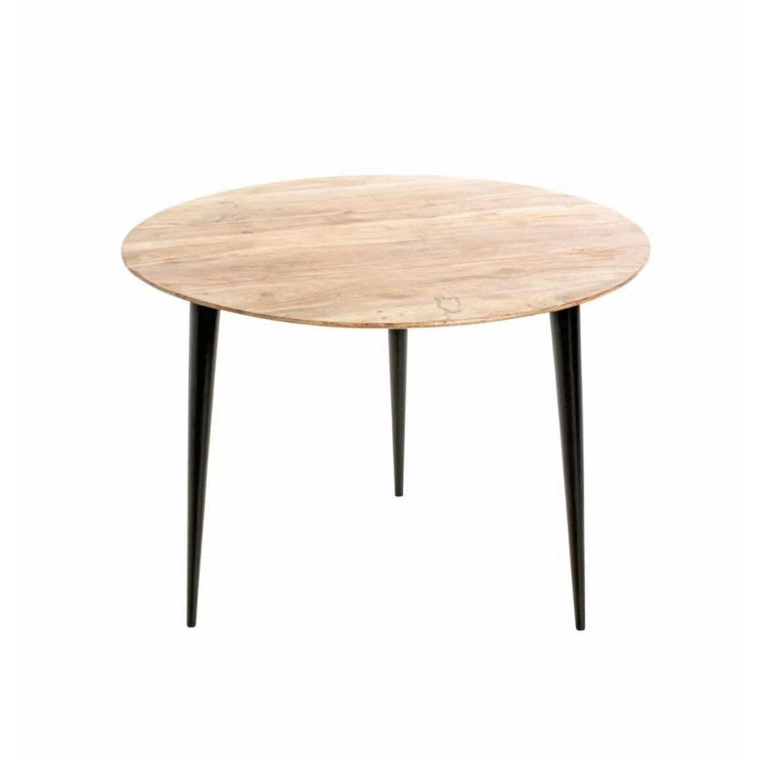 Table d’appoint en tube d'acier plateau en bois massif d'acacia