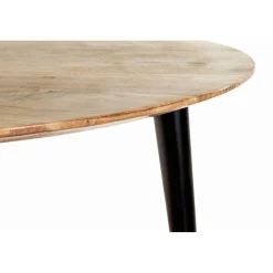 Table d’appoint en tube d'acier plateau en bois massif d'acacia