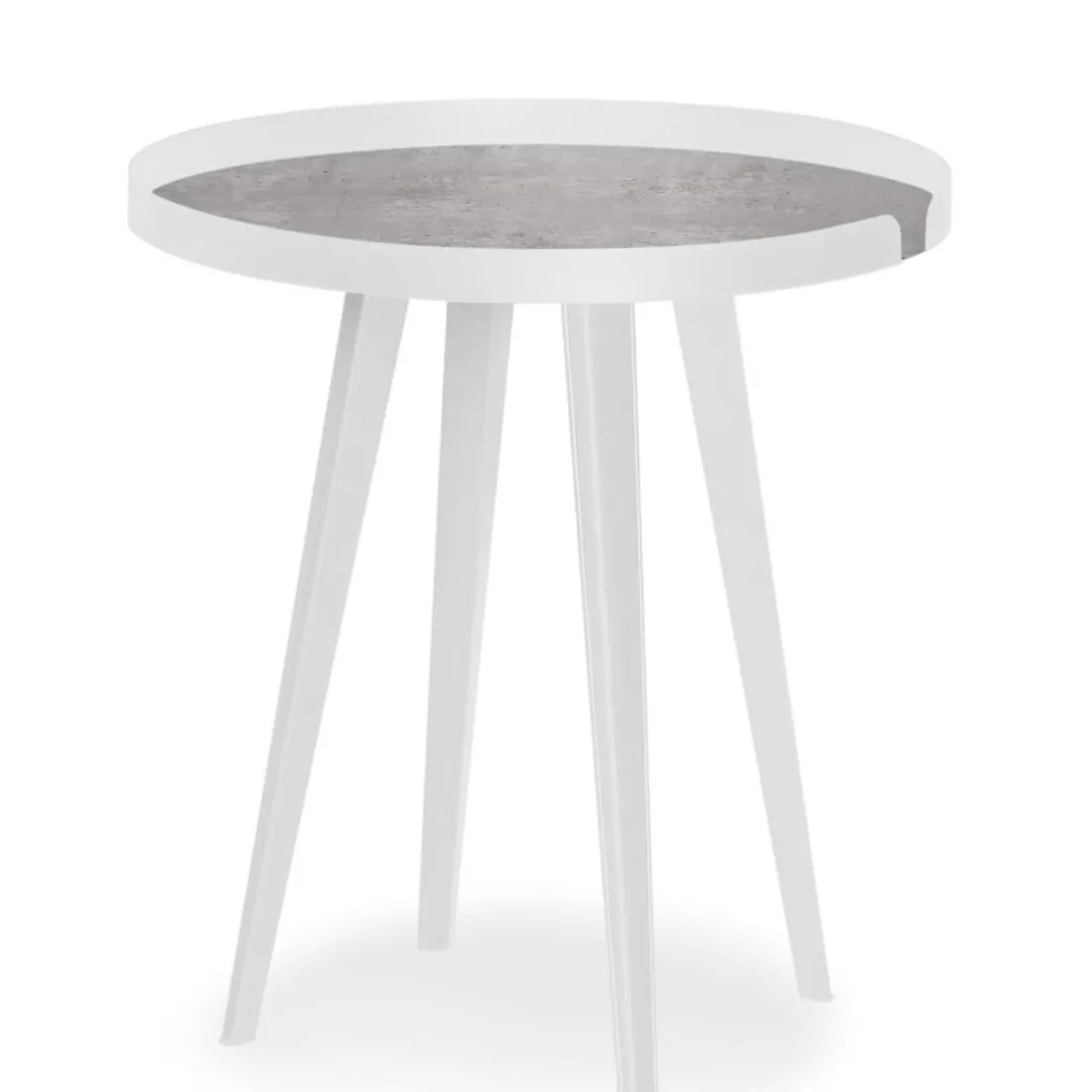 Table d'appoint magnétique ronde à rebord Bipolart Métal Blanc avec 3 Tops style Textures