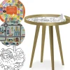 Table d'appoint magnétique ronde à rebord Bipolart Métal Or avec 3 Tops style Kid