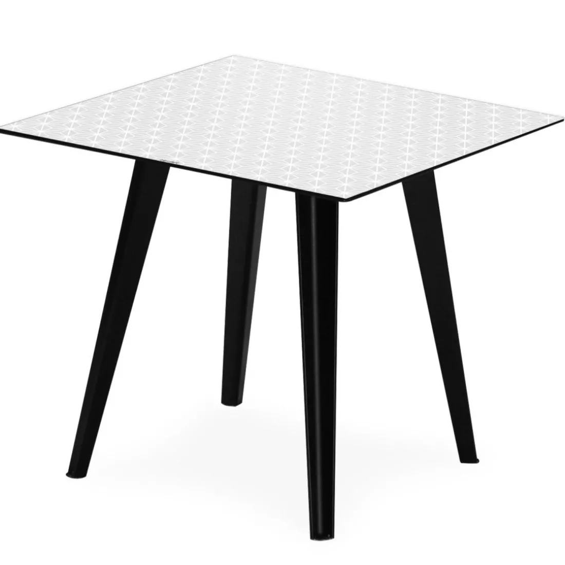 Table d'appoint magnétique carrée Bipolart Métal Noir avec 3 Tops style Scandinave