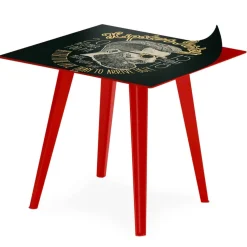 Table d'appoint magnétique carrée Bipolart Métal Rouge avec 3 Tops style Fun