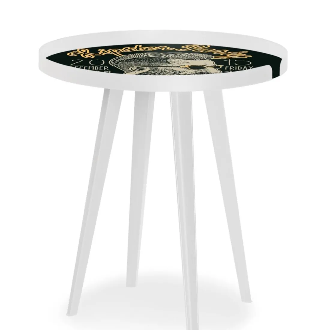 Table d'appoint magnétique ronde à rebord Bipolart Métal Blanc avec 3 Tops style Fun