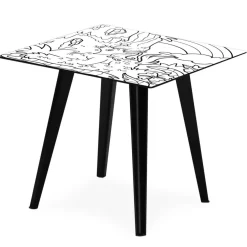 Table d'appoint magnétique carrée Bipolart Métal Noir avec 3 Tops style Kid