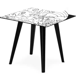 Table d'appoint magnétique carrée Bipolart Métal Noir avec 3 Tops style Kid