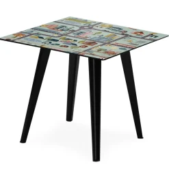 Table d'appoint magnétique carrée Bipolart Métal Noir avec 3 Tops style Kid