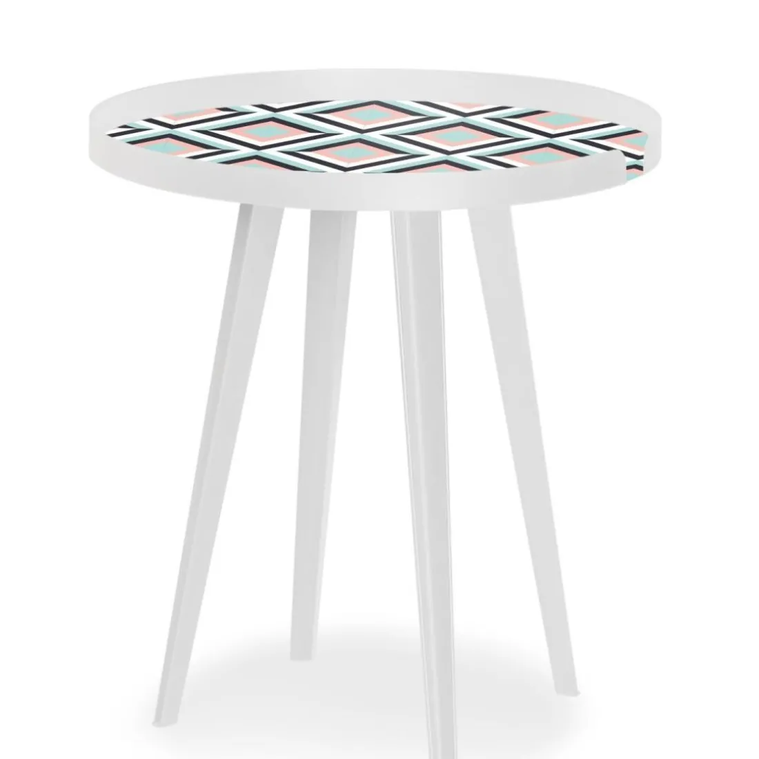 Table d'appoint magnétique ronde à rebord Bipolart Métal Blanc avec 3 Tops style Scandinave