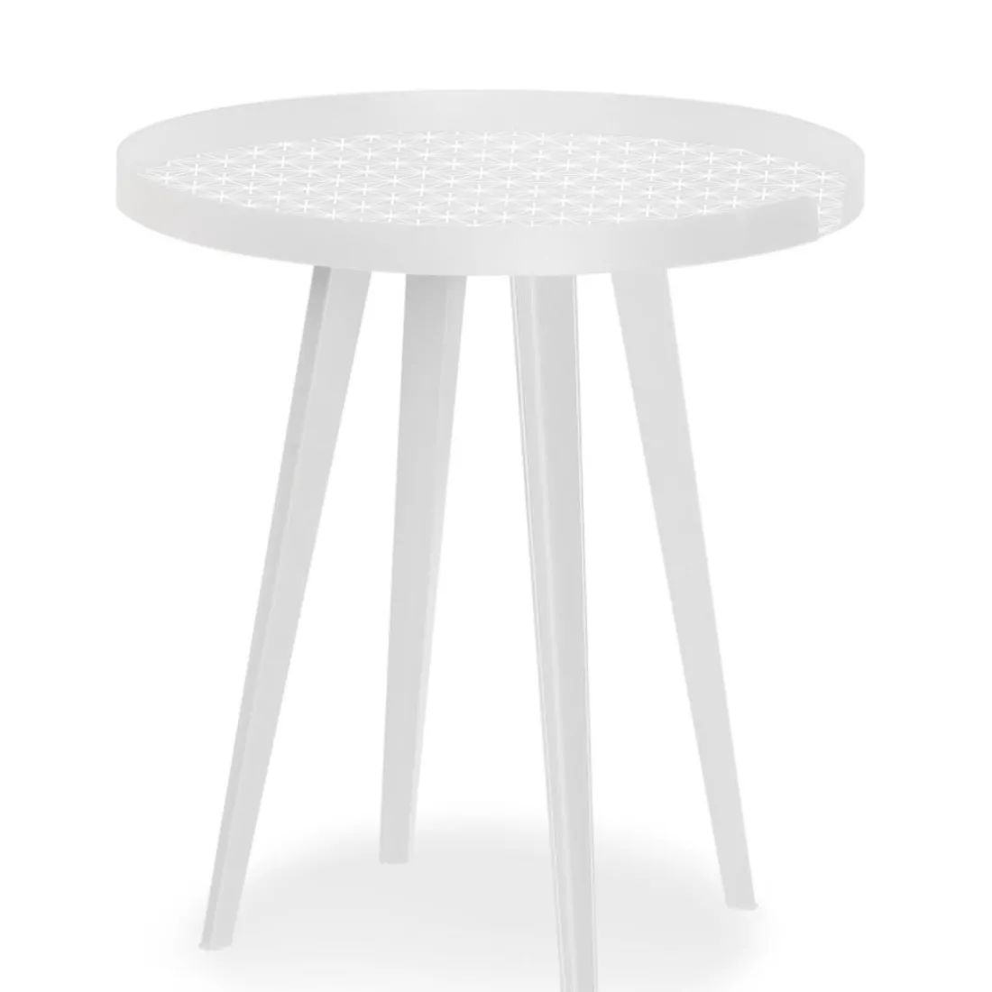 Table d'appoint magnétique ronde à rebord Bipolart Métal Blanc avec 3 Tops style Scandinave
