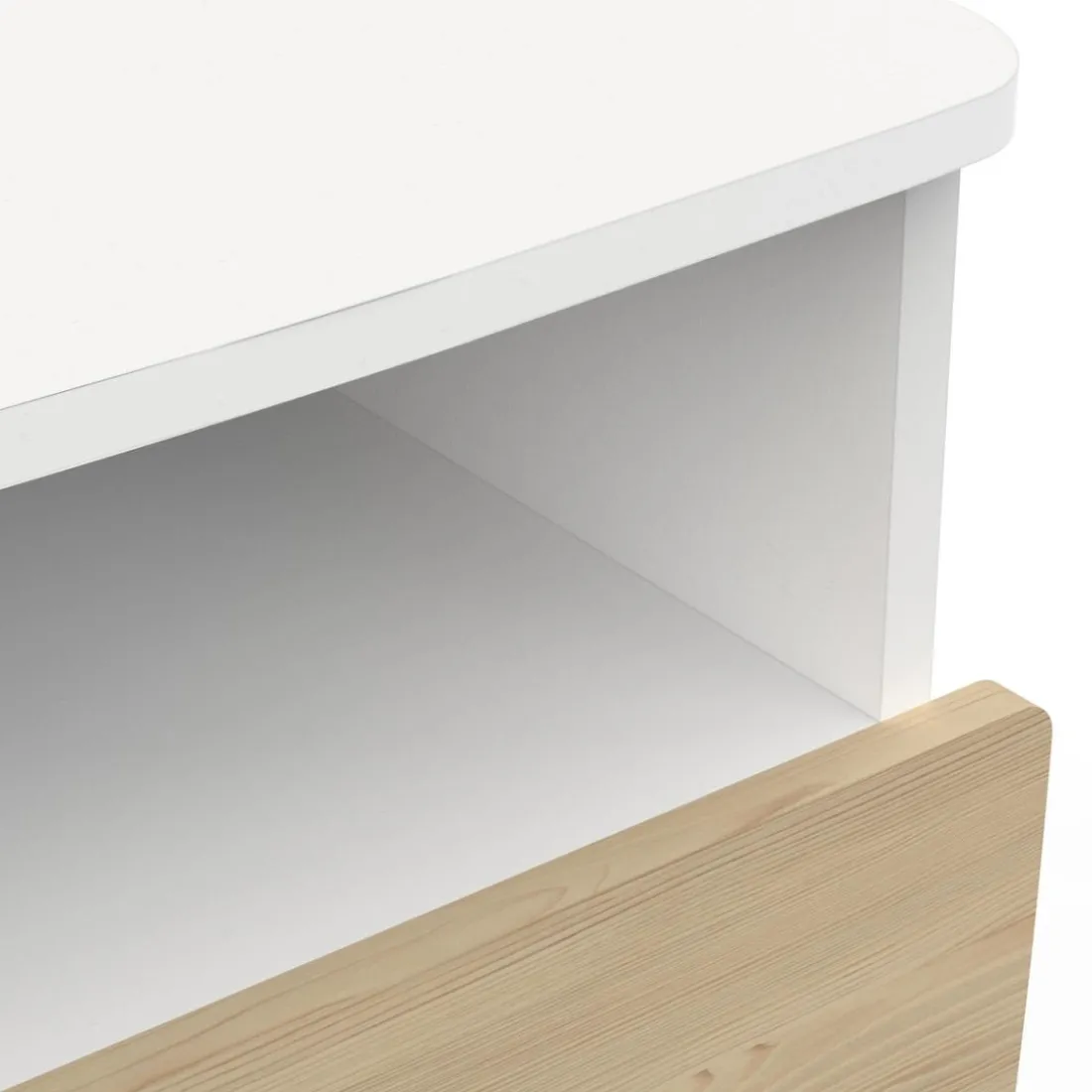 Table de chevet 1 niche et 1 tiroir blanche FIRMIANA