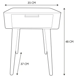 Table de Chevet 1 Tiroir En Bois Rose