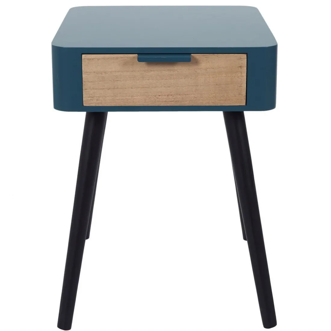 Table de Chevet 1 Tiroir En Bois Bleu Canard