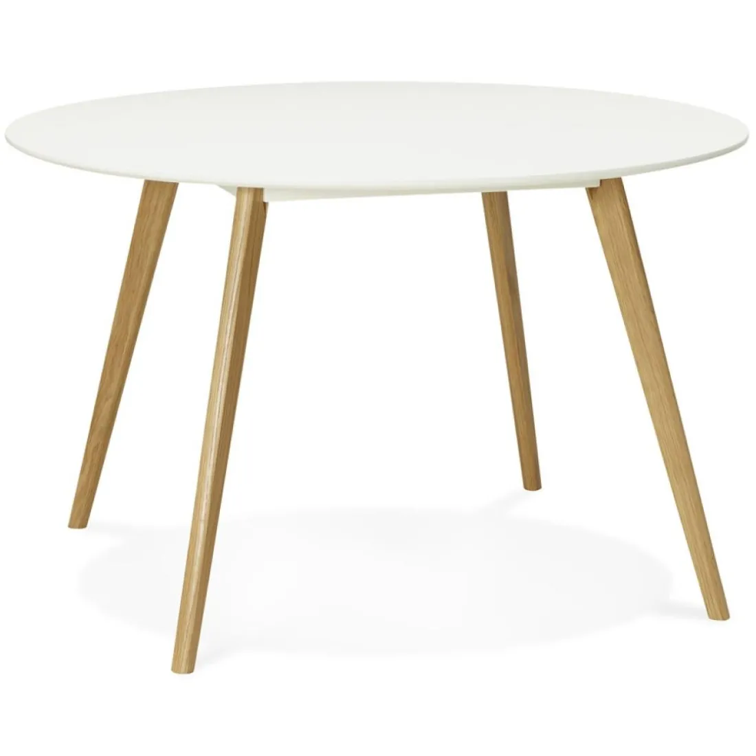 Table de cuisine ronde 'AMY' blanche style scandinave