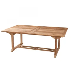Table de jardin 10/12 pers - rectangulaire extensible 200/300 x 120 cm en bois Teck