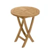 Table de jardin 2 personnes, ronde pliante 60 x 60 cm en bois Teck