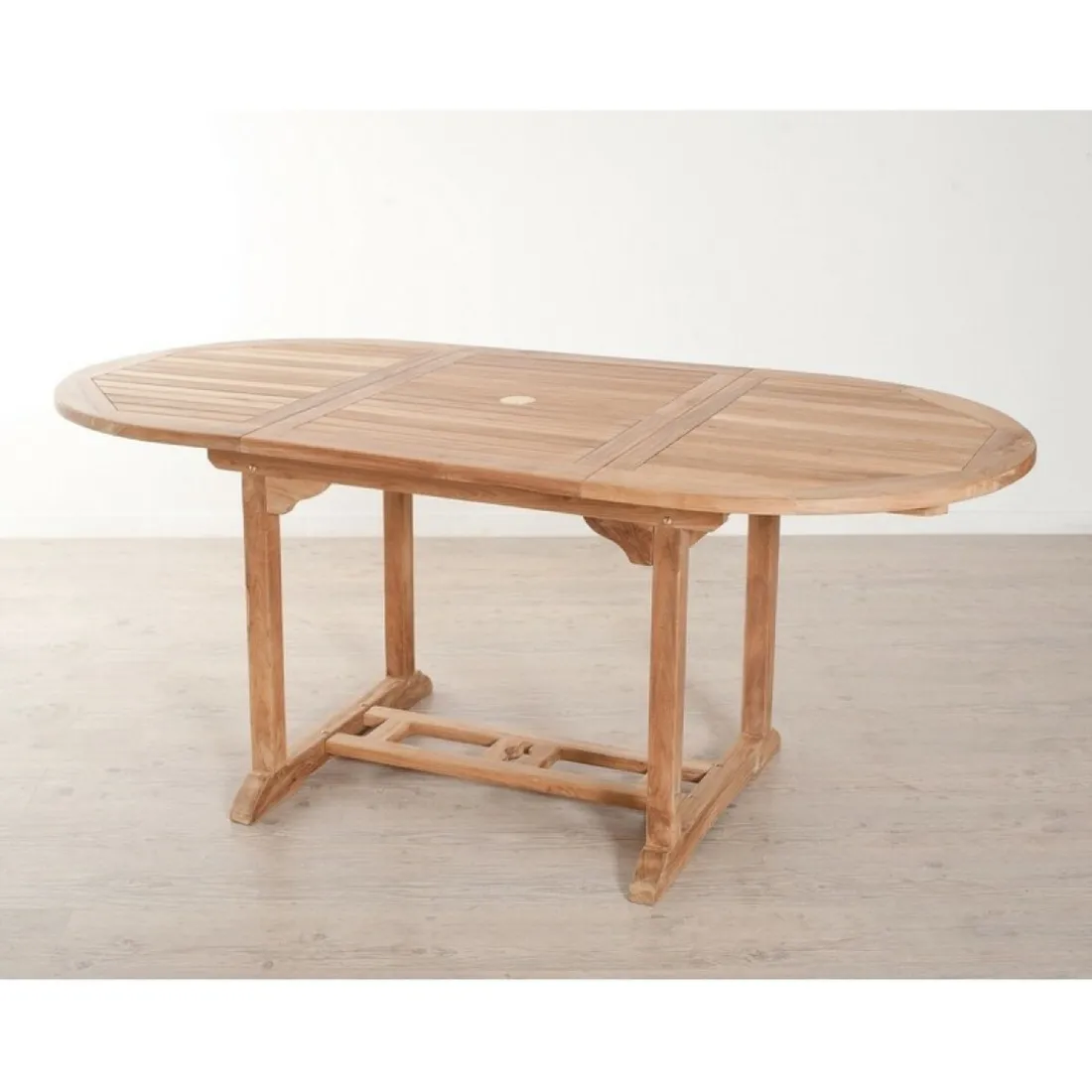 Table de jardin 4/6 personnes - ovale extensible 120/180 x 90 cm en bois Teck