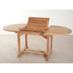 Table de jardin 4/6 personnes - ovale extensible 120/180 x 90 cm en bois Teck