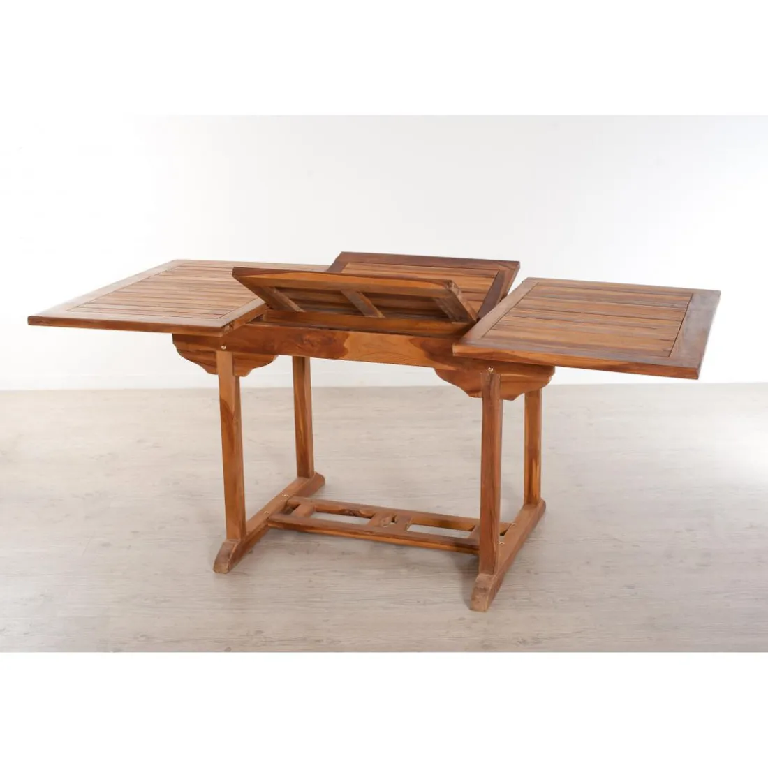 Table de jardin 4/6 personnes - rectangulaire extensible 120/180 x 90 cm en bois Teck huilé