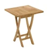 Table de jardin 2 personnes, carrée pliante 60 x 60 cm en bois Teck