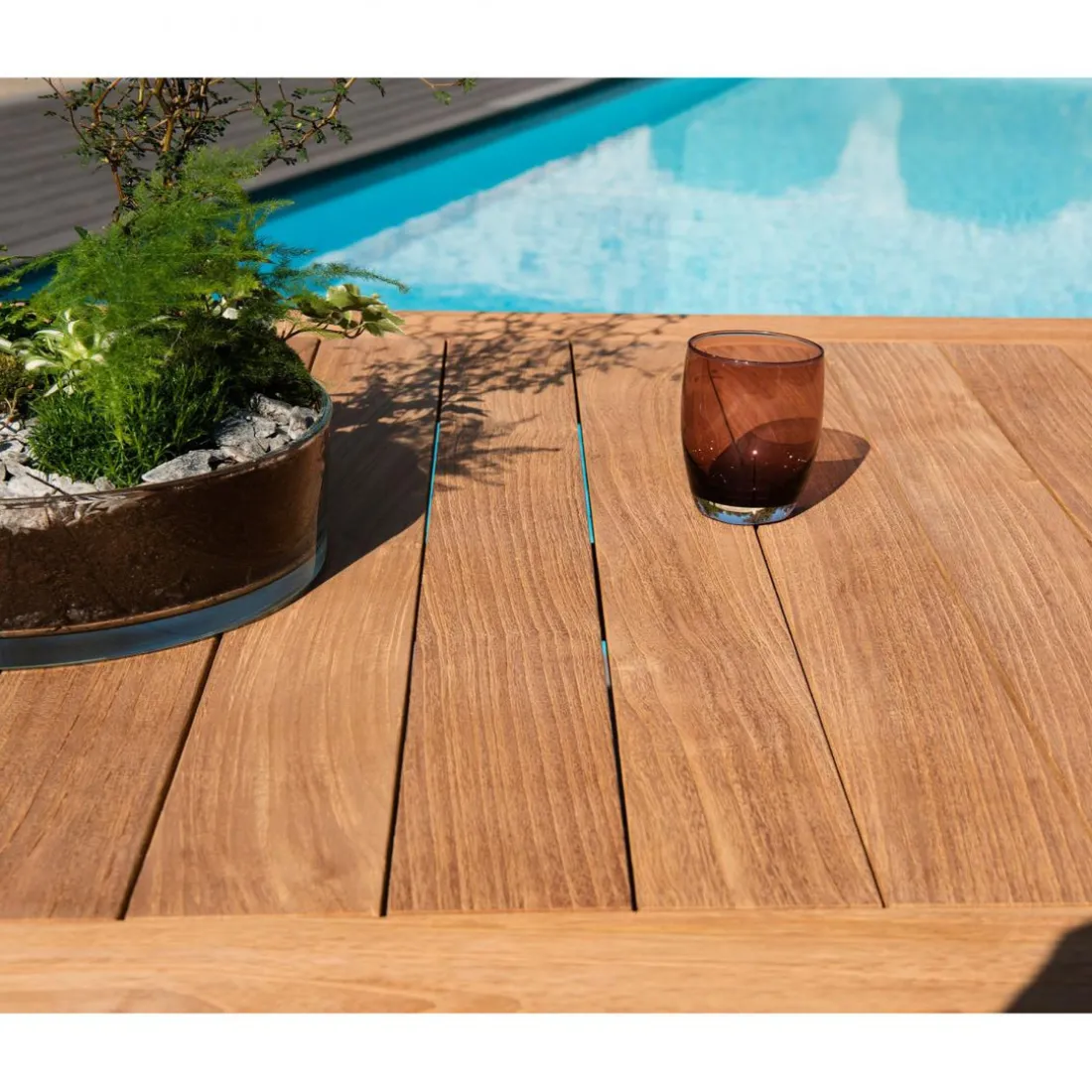 Table de jardin 6/8 personnes - VIESTE 220 x 100 cm en bois Teck