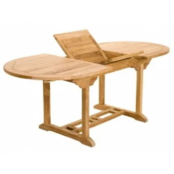 Table de jardin 6/8 personnes - ovale extensible 150/200*90 cm en bois Teck