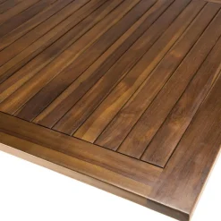 Table de jardin HANNA 8/10 personnes - rectangulaire pieds croisés extensible 180/240x100cm en bois teck huilé