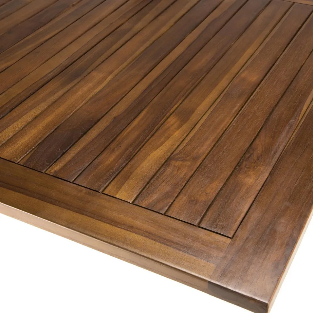 Table de jardin HANNA 8/10 personnes - rectangulaire pieds croisés extensible 180/240x100cm en bois teck huilé