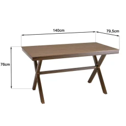 Table de jardin rectangulaire 4 personnes 140x80cm VIANNEY
