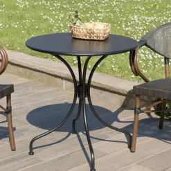 Table de jardin ronde 2 personnes 70x70cm VIANNEY
