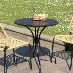 Table de jardin ronde 2 personnes 70x70cm VIANNEY