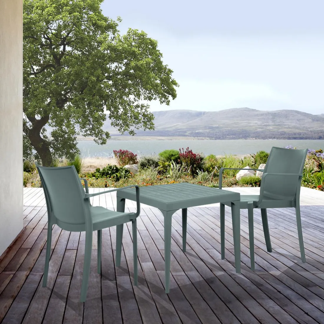 Table De Jardin Turquoise Effet Bois Spirit Garden IRIS