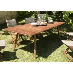 Table de jardin VICTOIRE 8/10 personnes - extensible 180/240x100 cm en bois Acacia