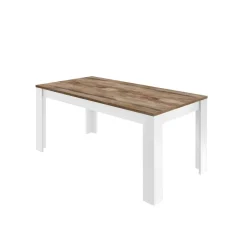 Table de repas 180cm en panneaux de particules blanc
