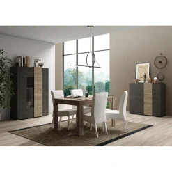 Table de repas 140cm extensible FIRENZE décor chene noyer