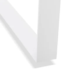 Table de réunion ou bureau bench 'BAKUS SQUARE' en bois finition naturelle et métal blanc