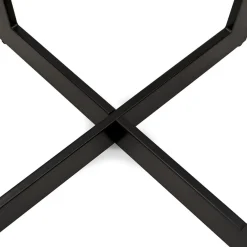 Table de salle à manger ronde 'LULU' en bois et métal noir