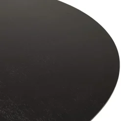 Table de salle à manger ronde en bois et métal noir