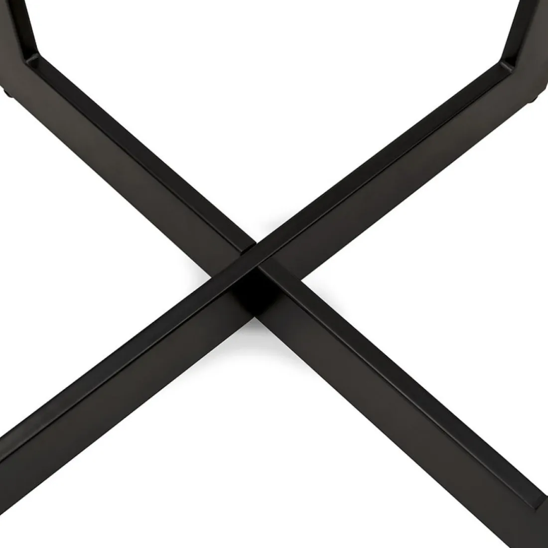 Table de salle à manger ronde en bois et métal noir