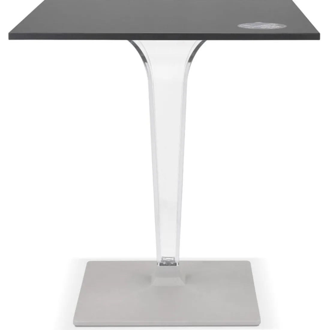 Table de terrasse carrée 'LIMPID' noire intérieur et extérieur