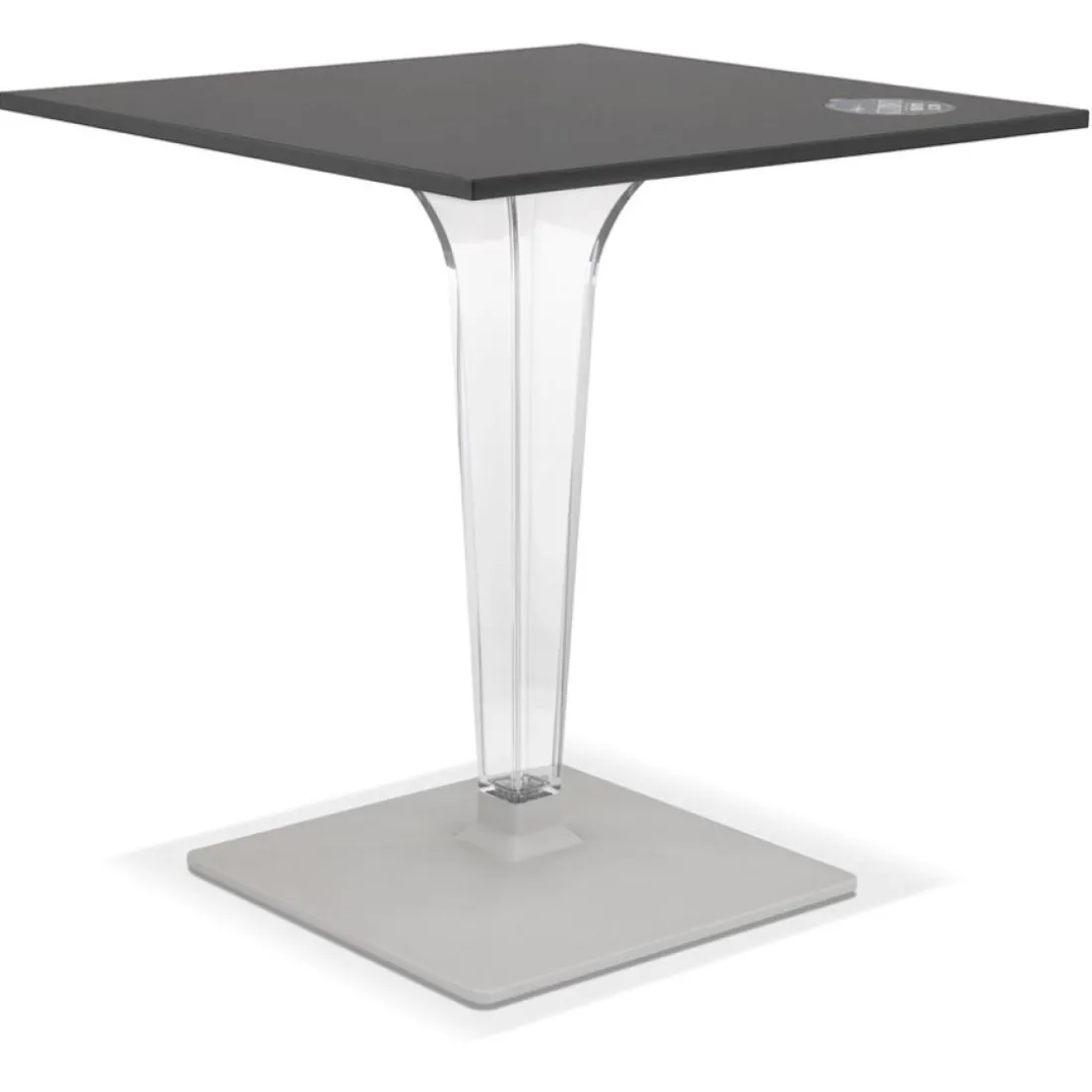 Table de terrasse carrée 'LIMPID' noire intérieur et extérieur