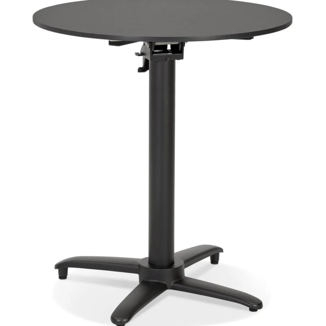 Table de terrasse pliable 'COMPAKT' ronde noire