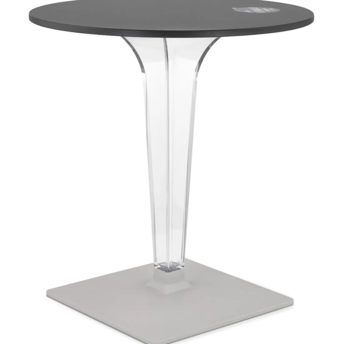 Table de terrasse ronde 'LIMPID' noire intérieur et extérieur